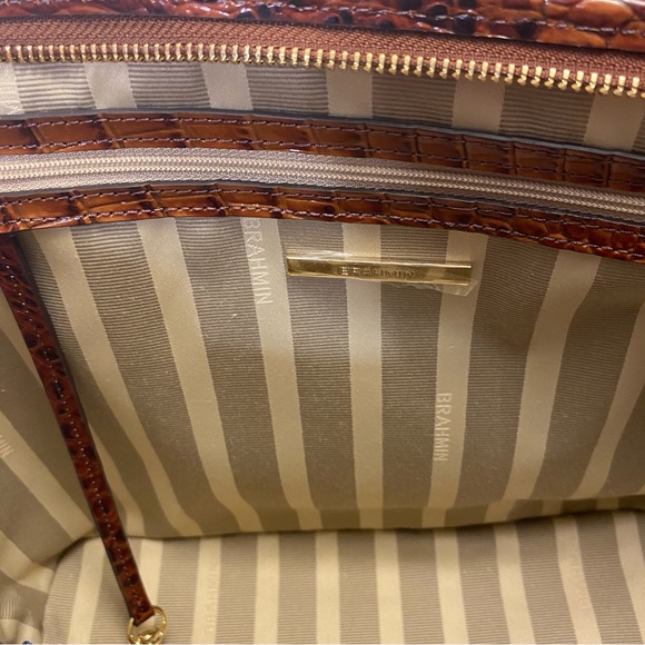 Retired Brahmin Medium Asher Pecan Lima Wicker Tote Bag Purse RARE New - Picture 11 of 16